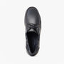 Base London STERN Mens Trainers Navy top view of leather boat shoes