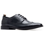 Base London HAVISHAM Mens Shoes Black side view showing leather upper, lace-up closure, and low heel.
