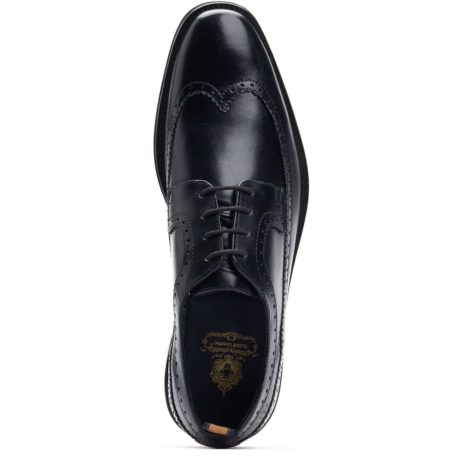 Base London HAVISHAM Mens Shoes Black top view showing leather upper and lace-up closure.