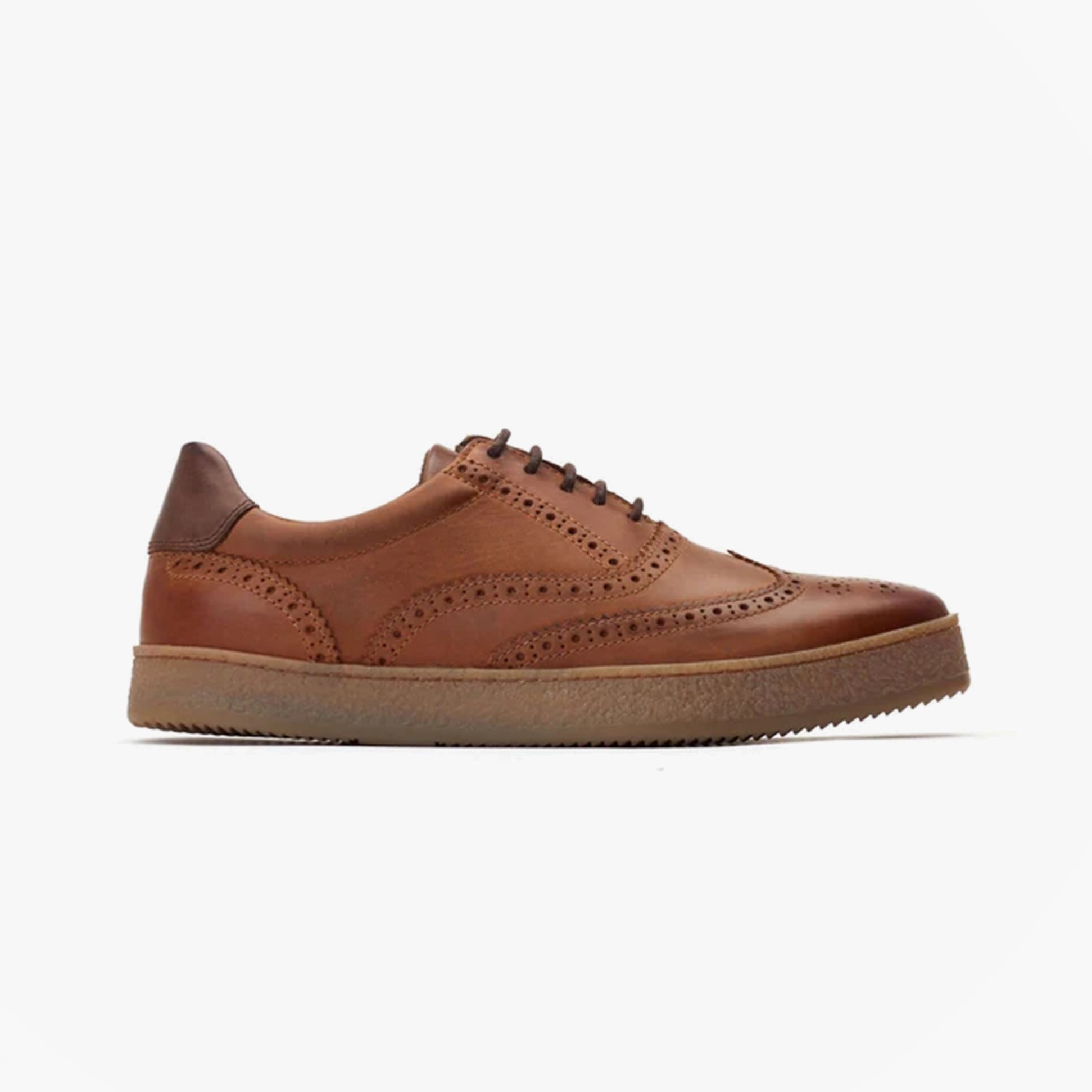 Base London CHRISTO Mens Shoes Tan side view showcasing leather upper and lace-up closure.
