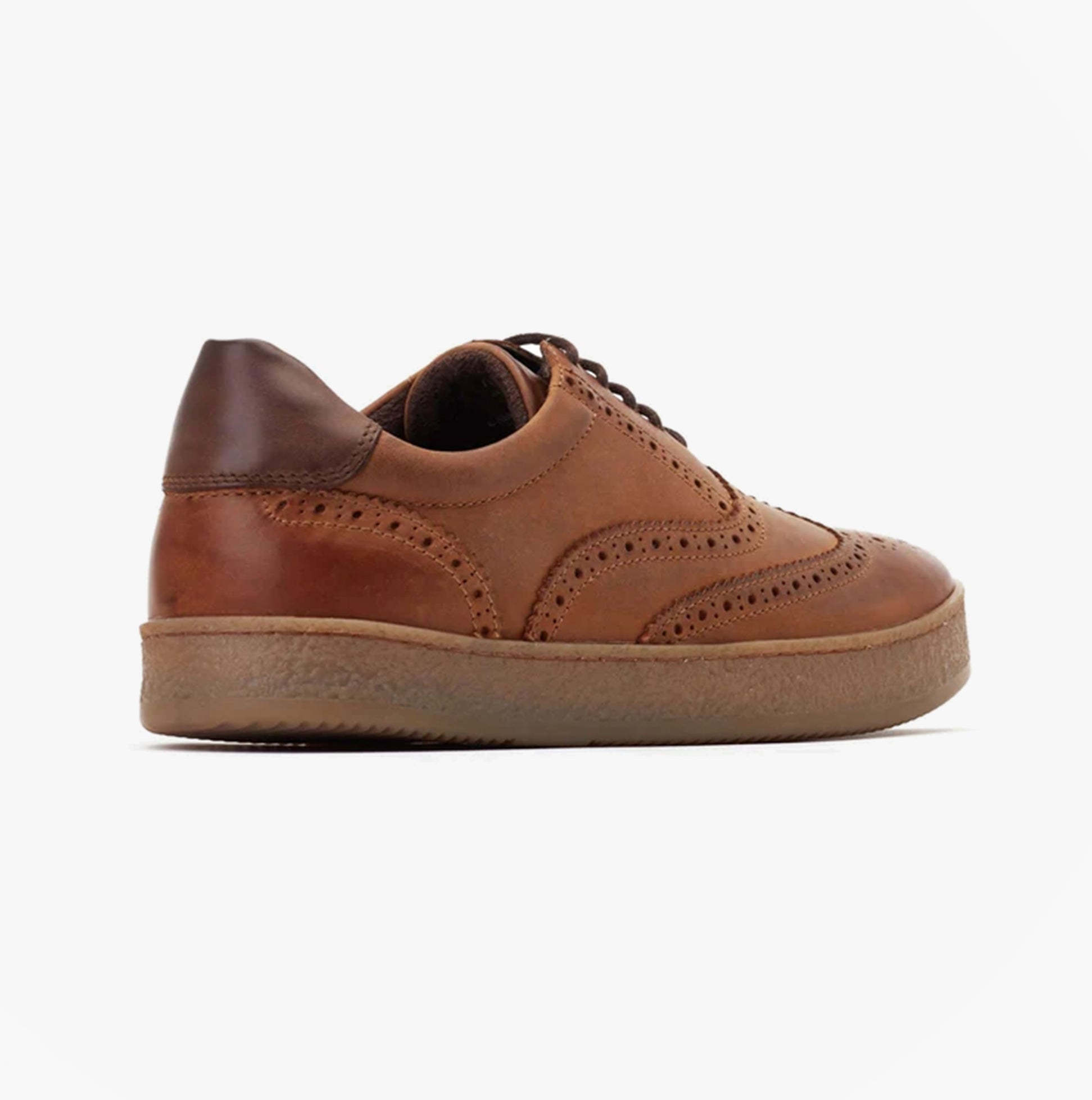 Base London CHRISTO Mens Shoes Tan side view showcasing leather upper and round toe design.