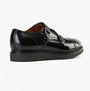 Base London KNIGHT Mens Shoes Black side view showing leather upper and monk strap design.