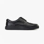 Base London CLAPTON Mens Shoes Black side view featuring leather upper and lace-up design.