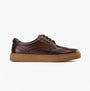 Base London CLAPTON Mens Shoes Brown side view with lace-up closure and rubber sole.