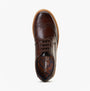 Base London CLAPTON Mens Shoes Brown top view showcasing leather upper and lace-up design.