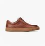 Base London DALSTON Mens Shoes Brown side view showing leather upper, lace-up closure, and rubber sole.