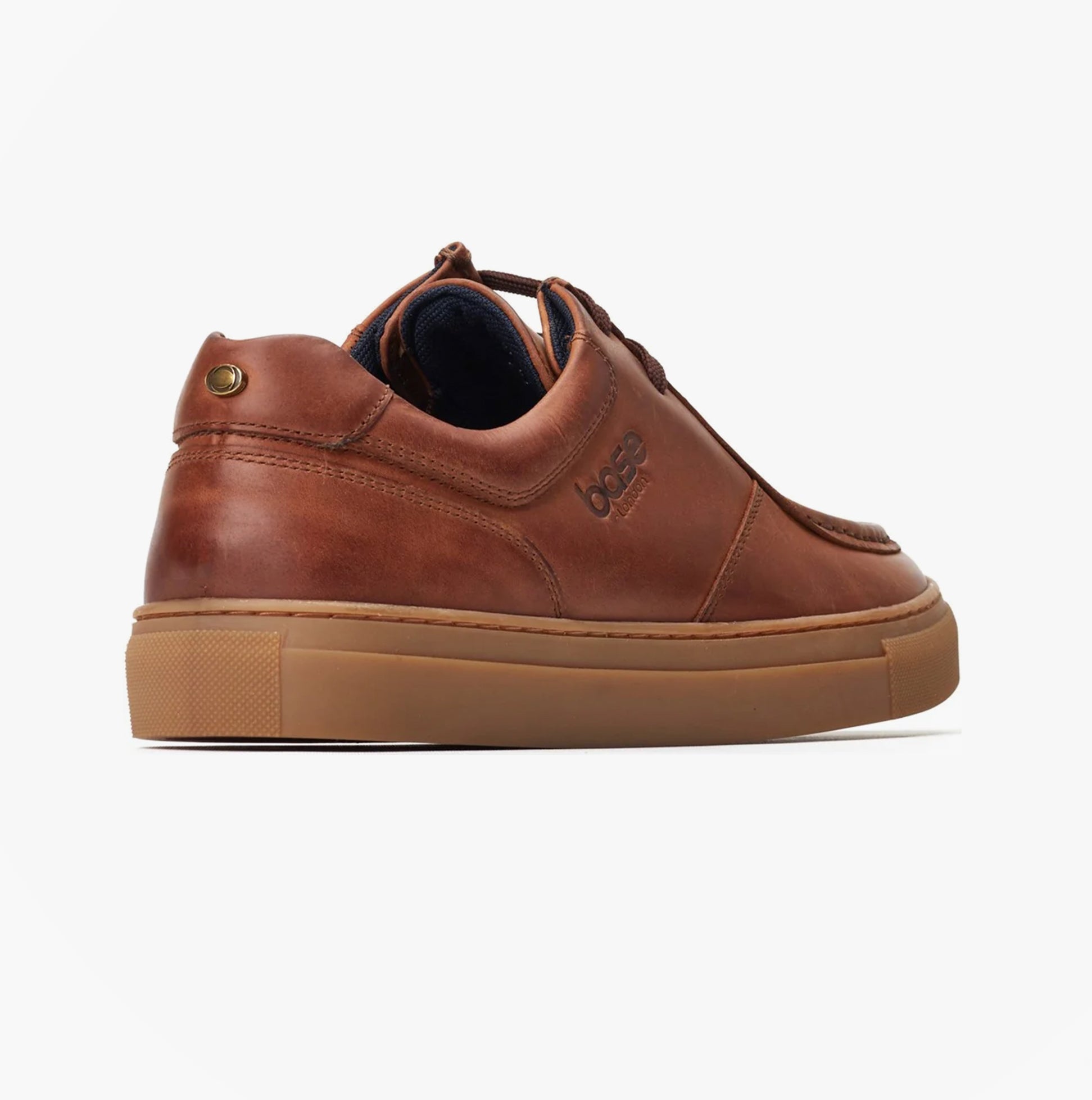 Base London DALSTON Mens Shoes Brown side view showcasing leather upper and rubber sole.