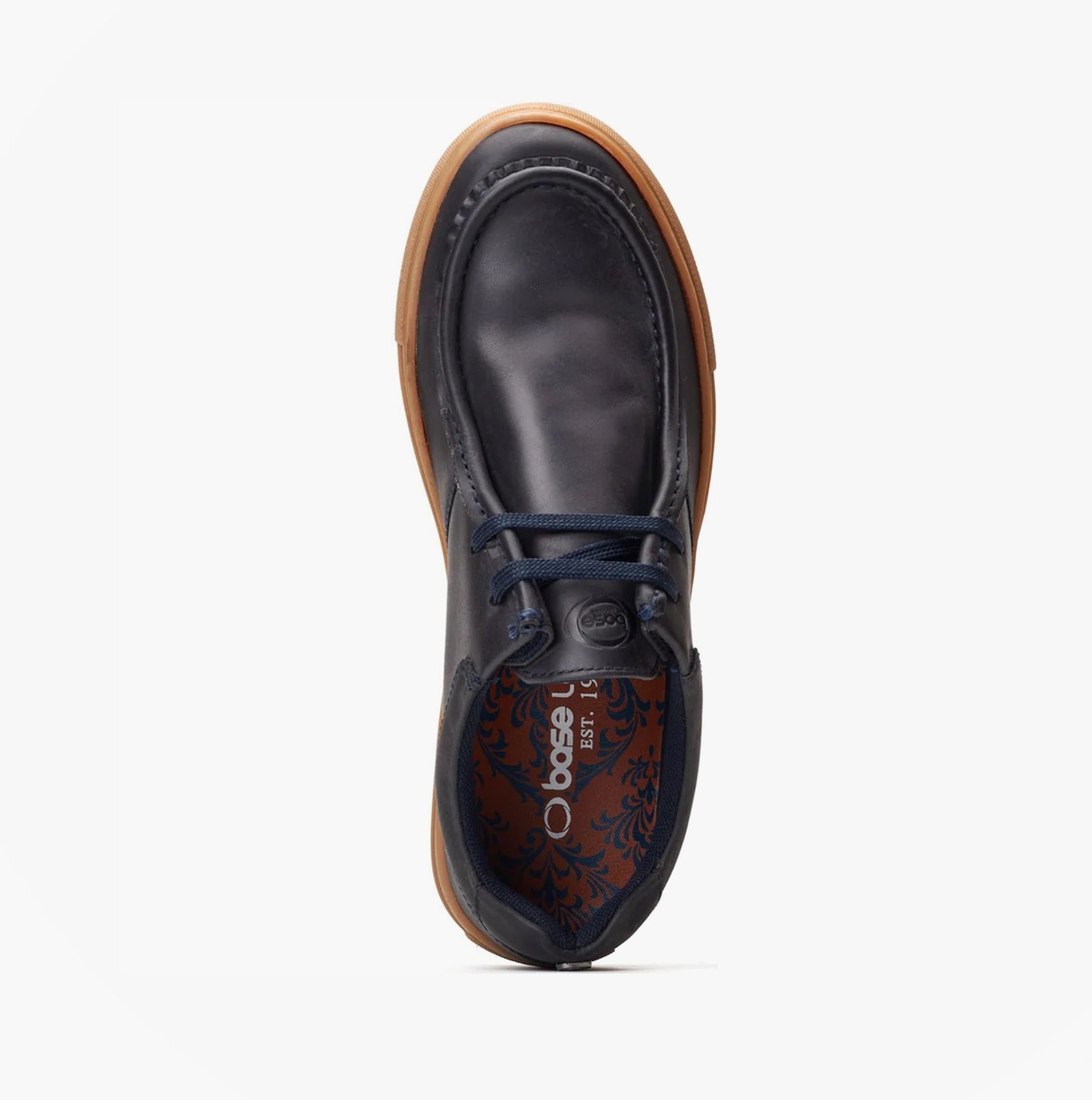 Base London DALSTON Mens Shoes Navy top view showing lace-up closure and leather upper.