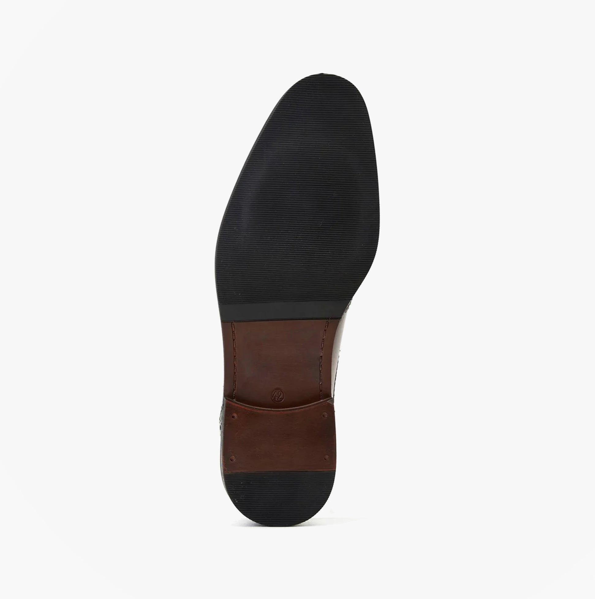 Base London SLEEVE Mens Shoes Brown sole view showing leather detailing and synthetic resin.