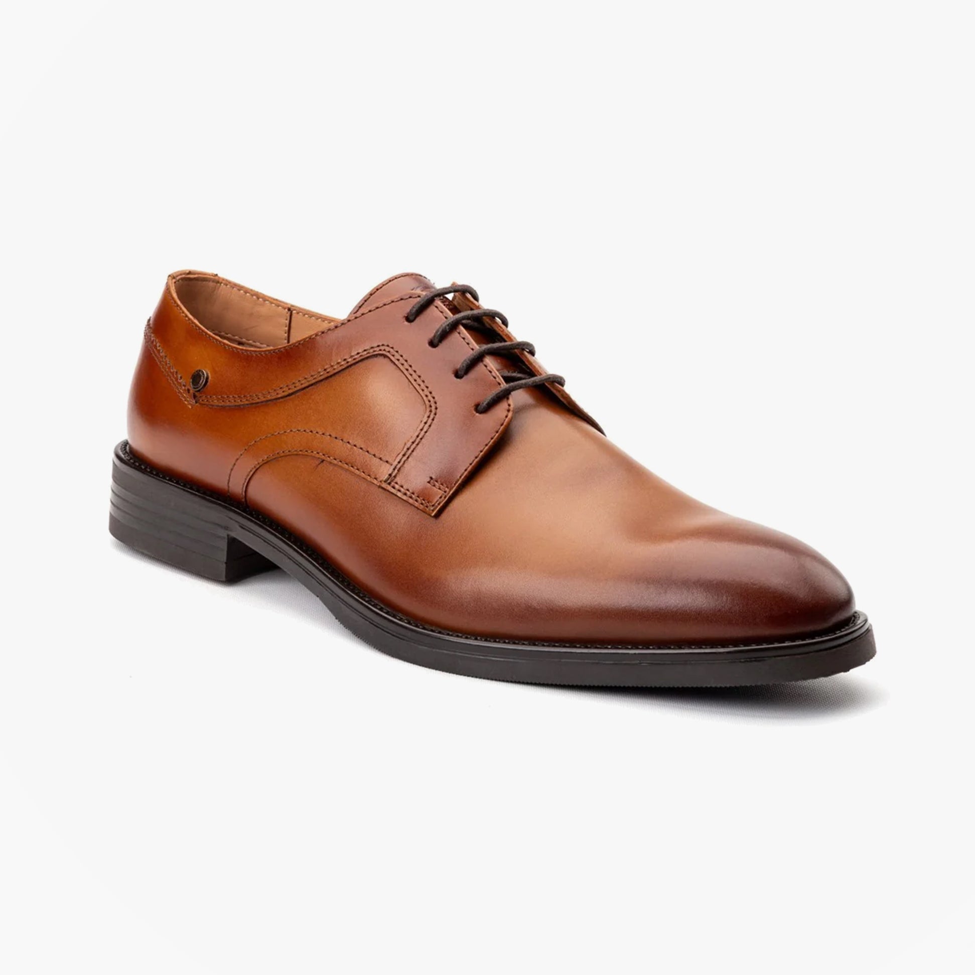 Base London SLEEVE Mens Shoes Tan side view showing leather upper and lace-up closure.