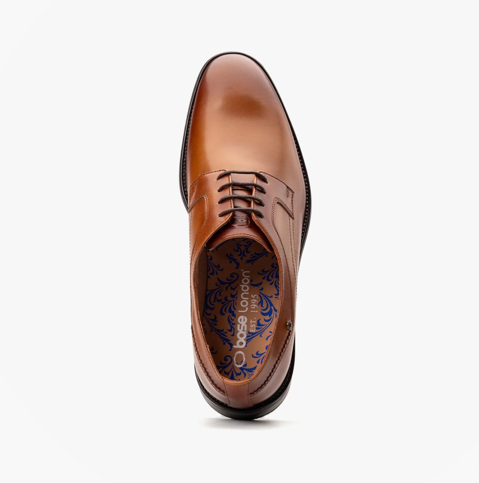 Base London SLEEVE Mens Shoes Tan top view showcasing leather upper and lace-up closure.