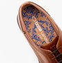 Base London SLEEVE Mens Shoes Tan detail view showing the leather insole with decorative pattern.