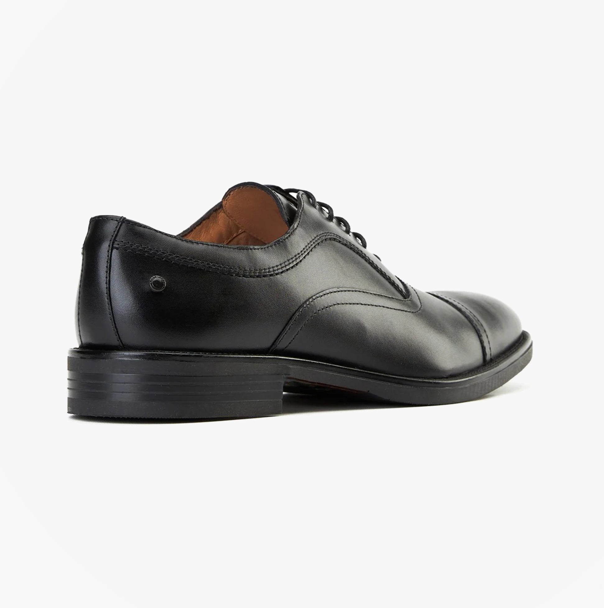 Base London LAPEL Mens Shoes Black side view showcasing leather upper and lace-up design.