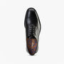 Base London LAPEL Mens Shoes Black top view showing sleek leather design and lace-up closure.