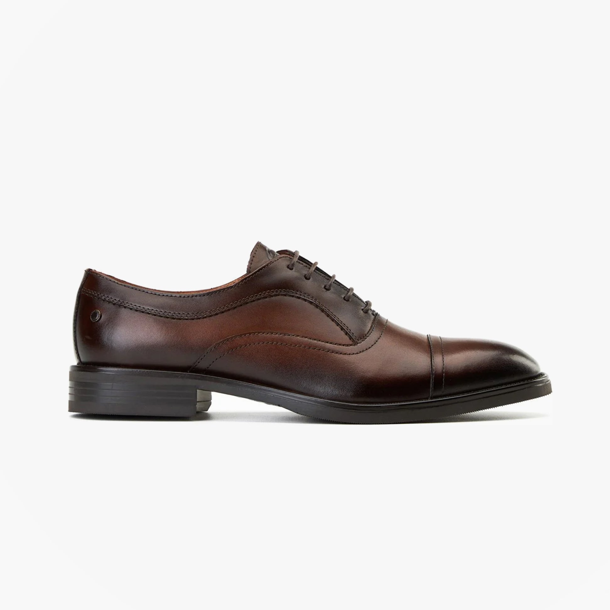 Base London LAPEL Mens Shoes Brown side view Oxford leather lace-up comfort shoes