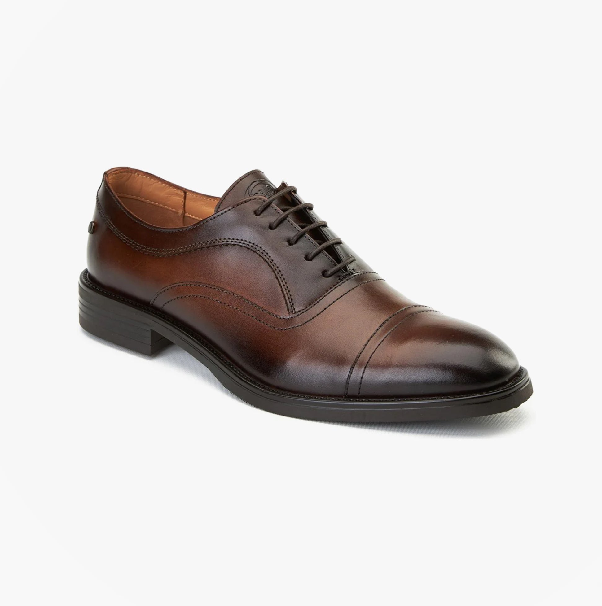 Base London LAPEL Mens Shoes Brown side view showing leather upper and lace-up design
