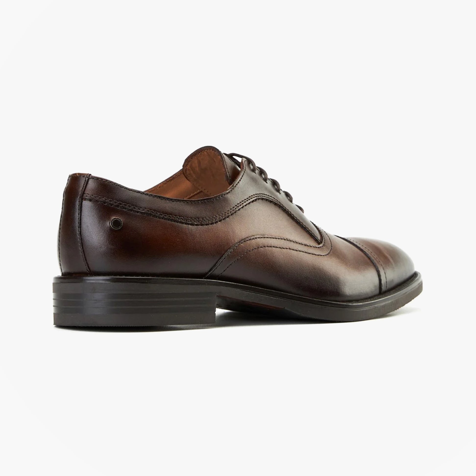 Base London LAPEL Mens Shoes Brown side view showing polished leather and lace-up design.