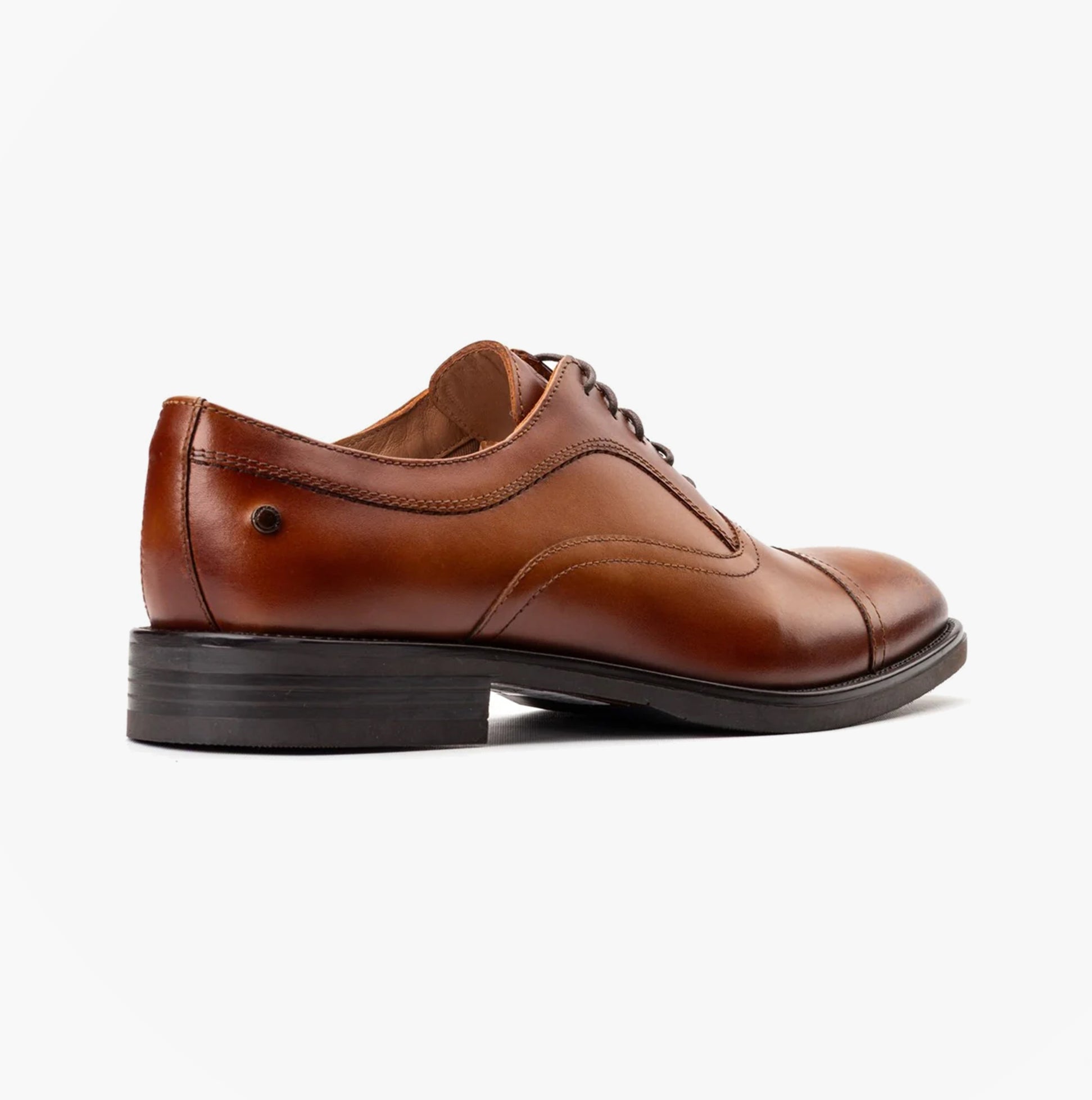 Base London LAPEL Mens Shoes Tan side view showcasing leather upper and lace-up design.