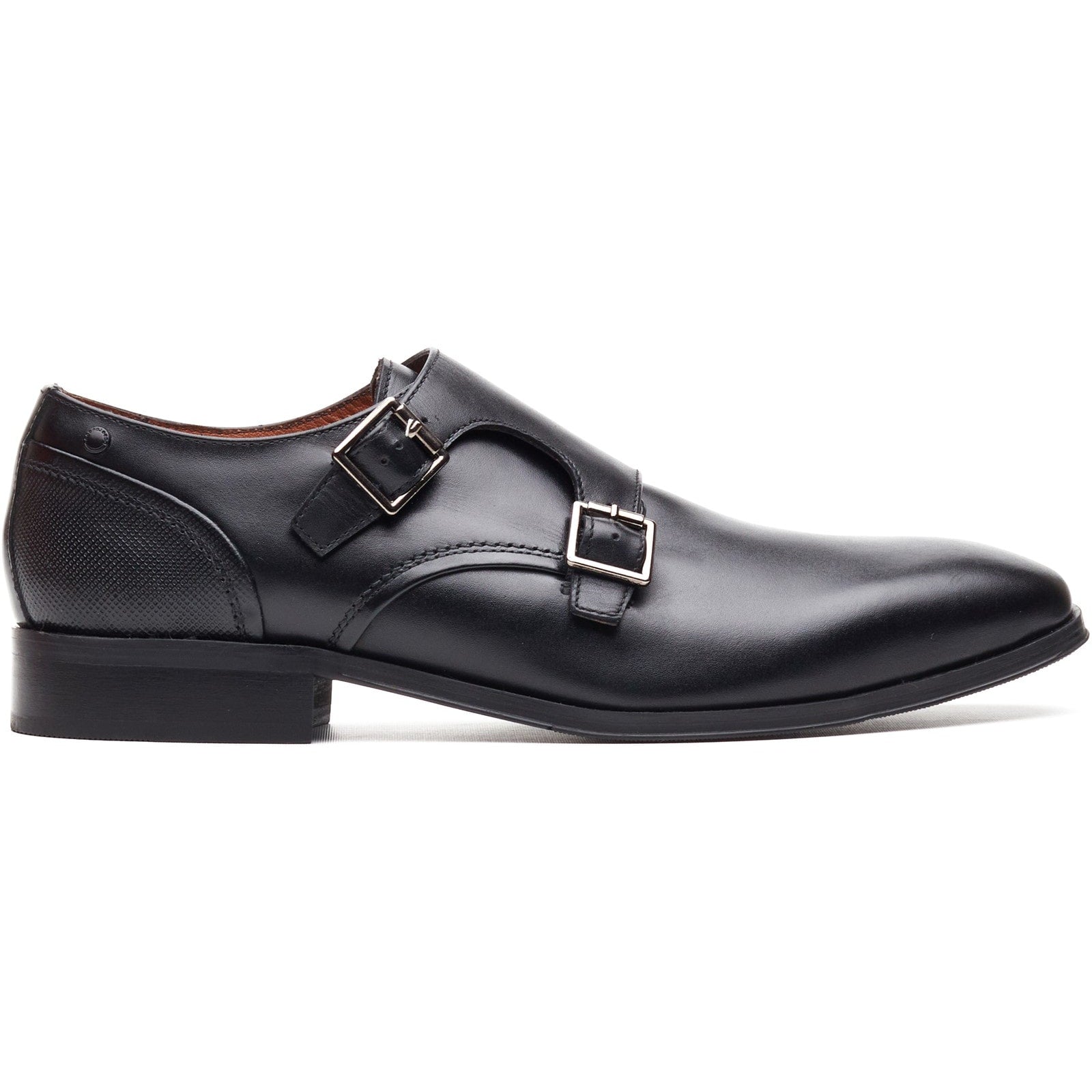 Base London CLERIC Mens Monk Shoes Black