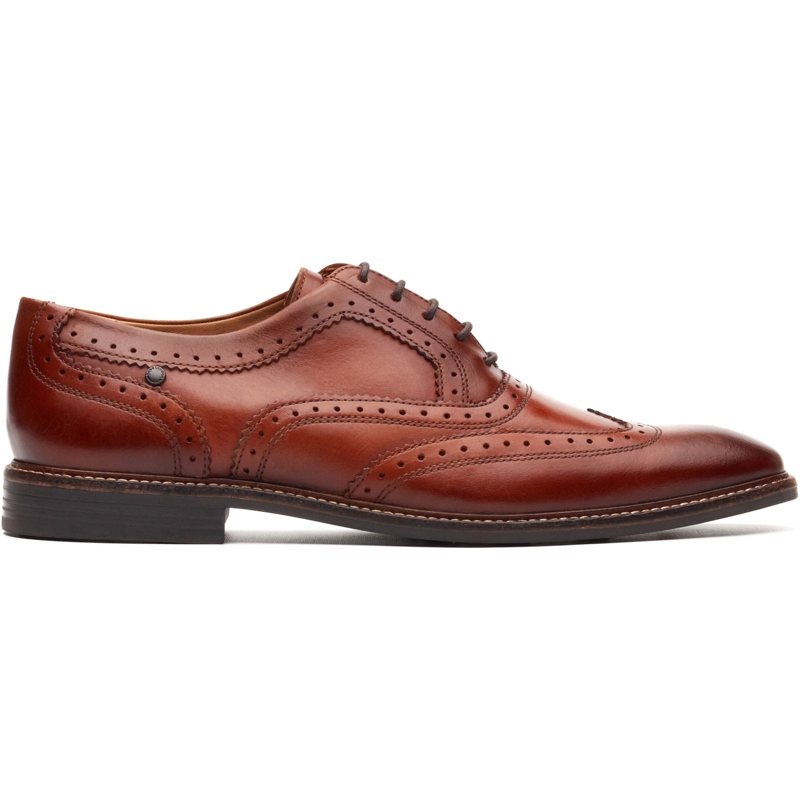 Base London CLARENCE Mens Brogue Shoes Tan