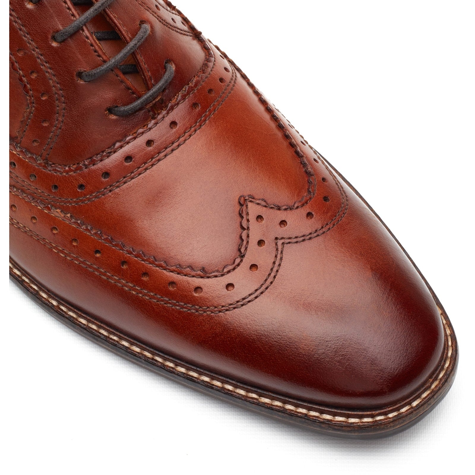 Base London CLARENCE Mens Brogue Shoes Tan