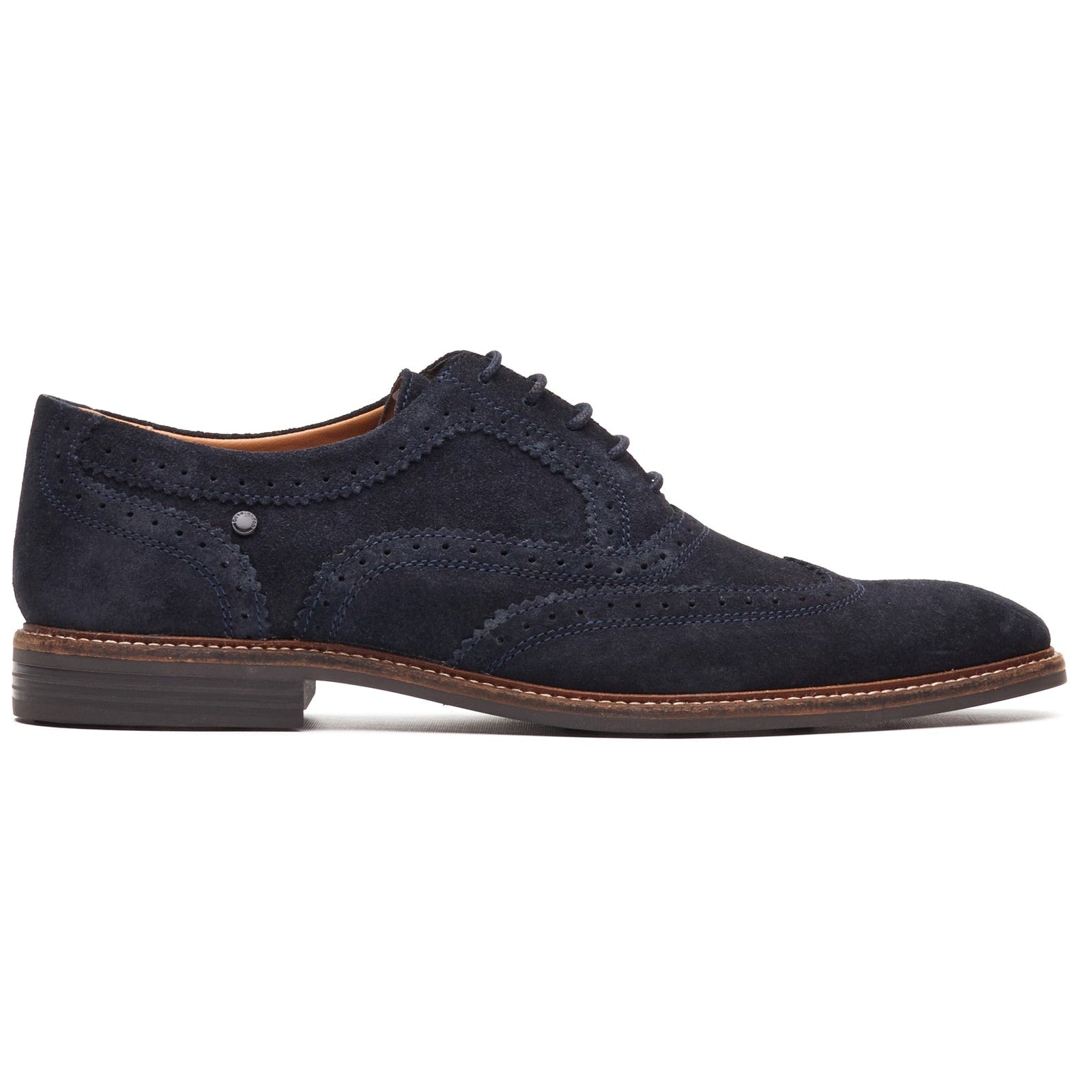 Base London CLARENCE Mens Brogue Shoes Navy