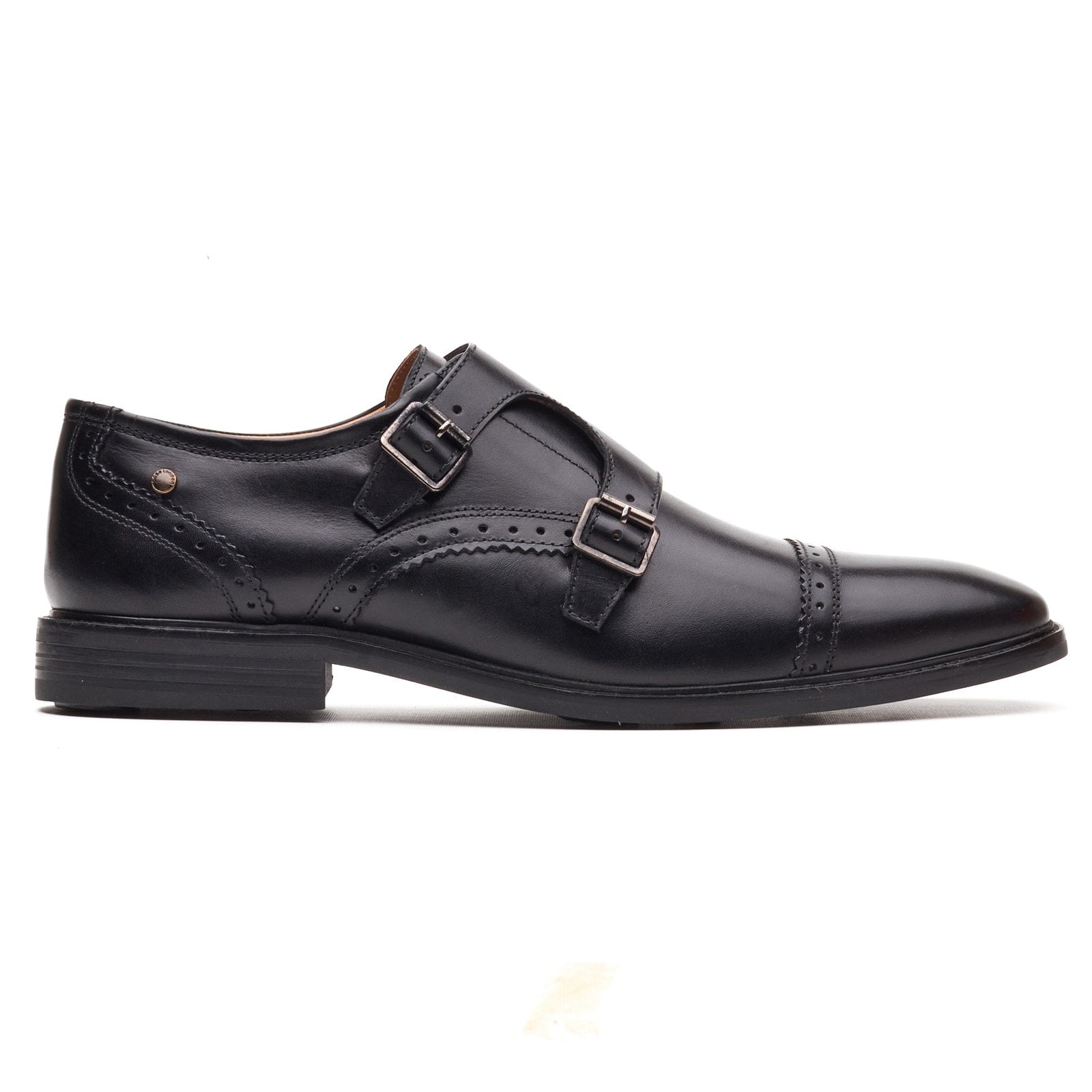 Base London HENLEY Mens Monk Shoes Black