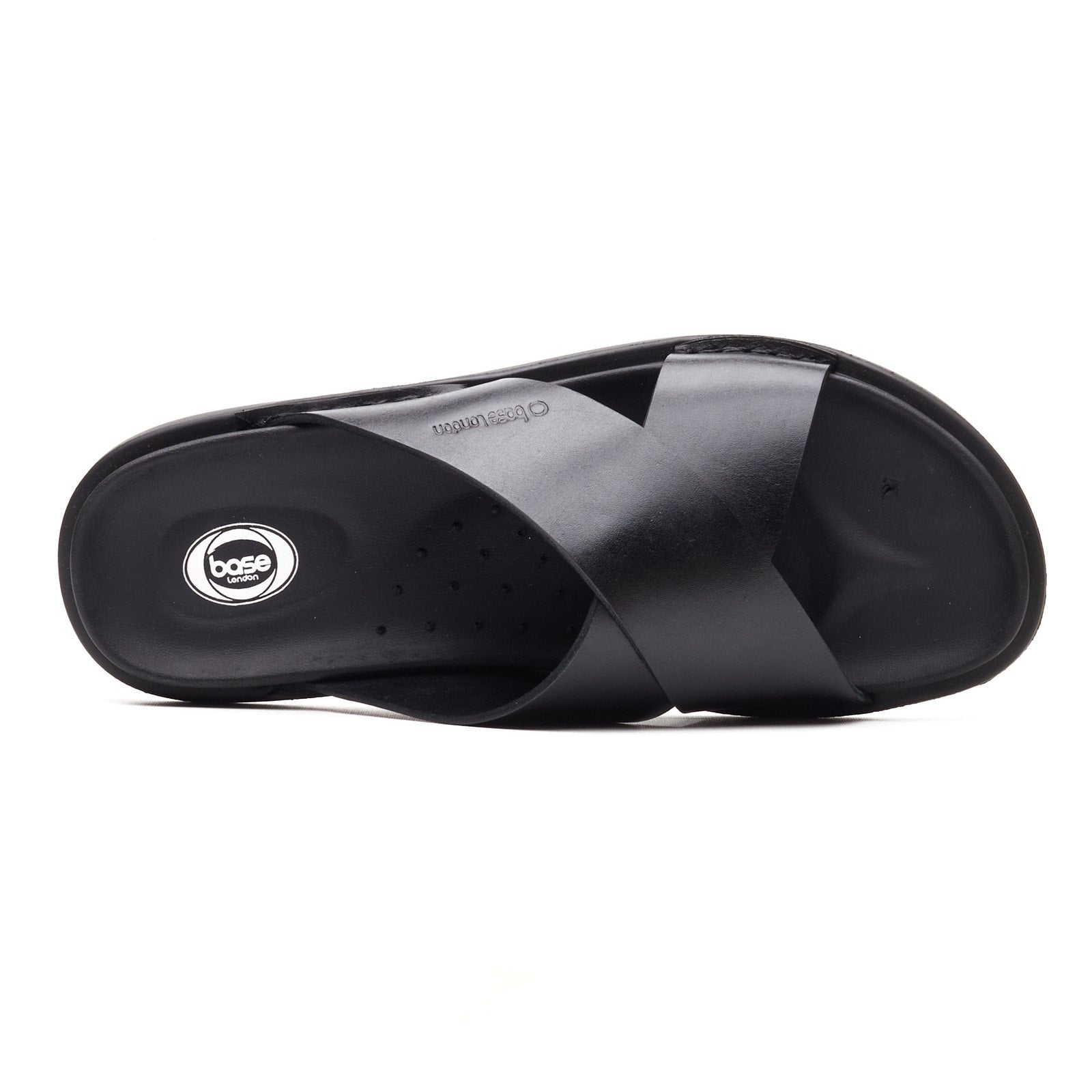 Base London DRIFT Mens Cross Strap Sandals Black
