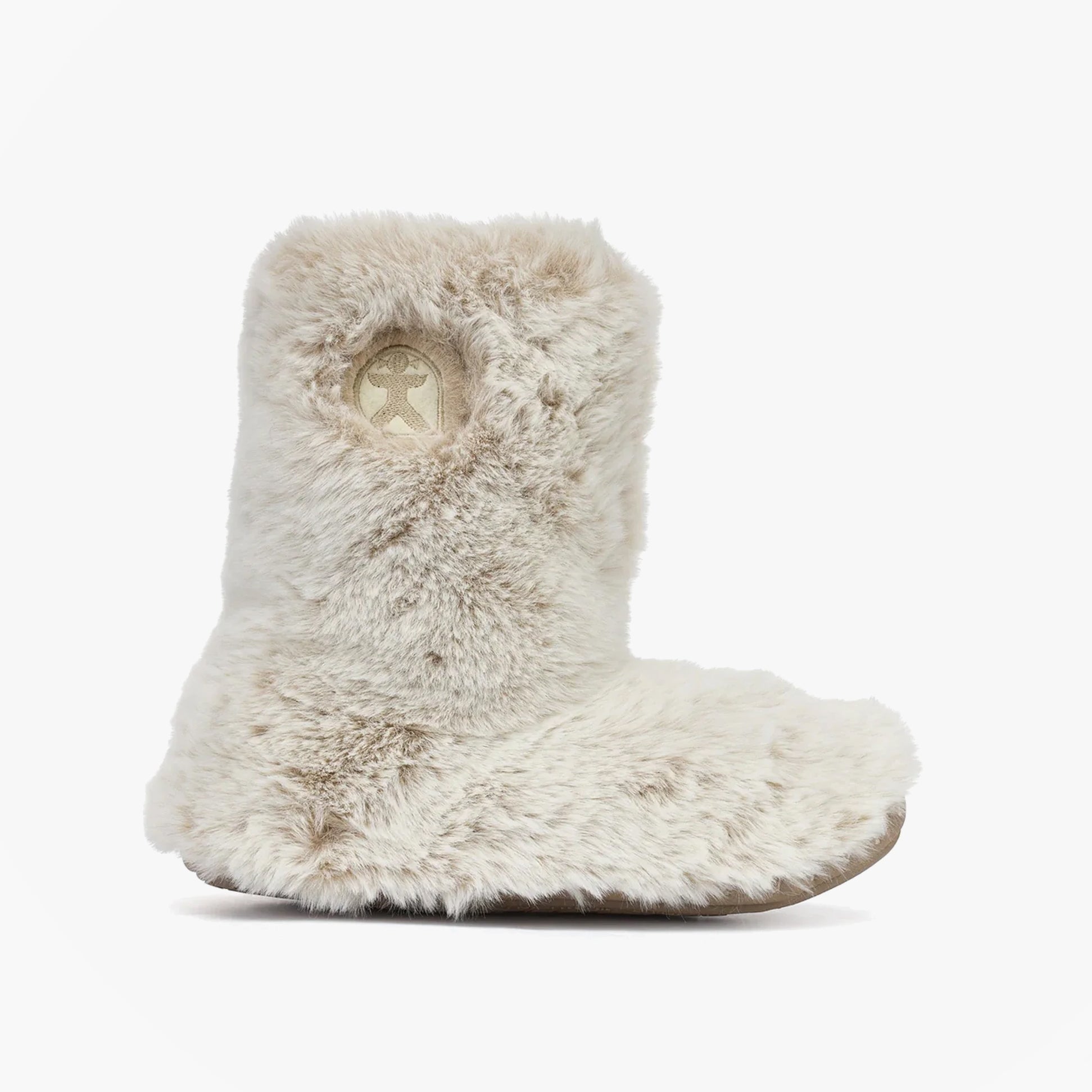Bedroom Athletics COLE Womens Slipper Boots Ferret side view with faux fur upper and rubber sole