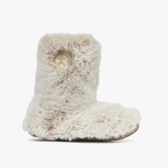Bedroom Athletics COLE Womens Slipper Boots Ferret side view with faux fur upper and rubber sole