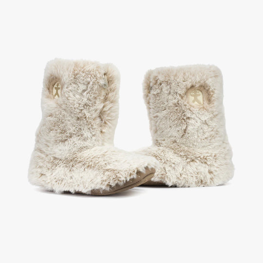 Bedroom Athletics COLE Womens Slipper Boots Ferret front view showing faux fur design and rubber sole