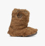 Bedroom Athletics COLE Womens Slipper Boots Weasel side view brown faux fur slipper boots with rubber sole