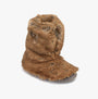 Bedroom Athletics COLE Womens Slipper Boots Weasel side view of faux fur slipper boots with rubber sole.