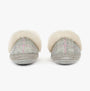 Bedroom Athletics DIANA Womens Moccasins Grey/Pink Check back view showcasing soft sheepskin lining.