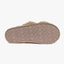 Bedroom Athletics NICKI Womens Faux Fur Slipper Sliders Gingerbread bottom view showing TPR sole and intricate tread pattern.