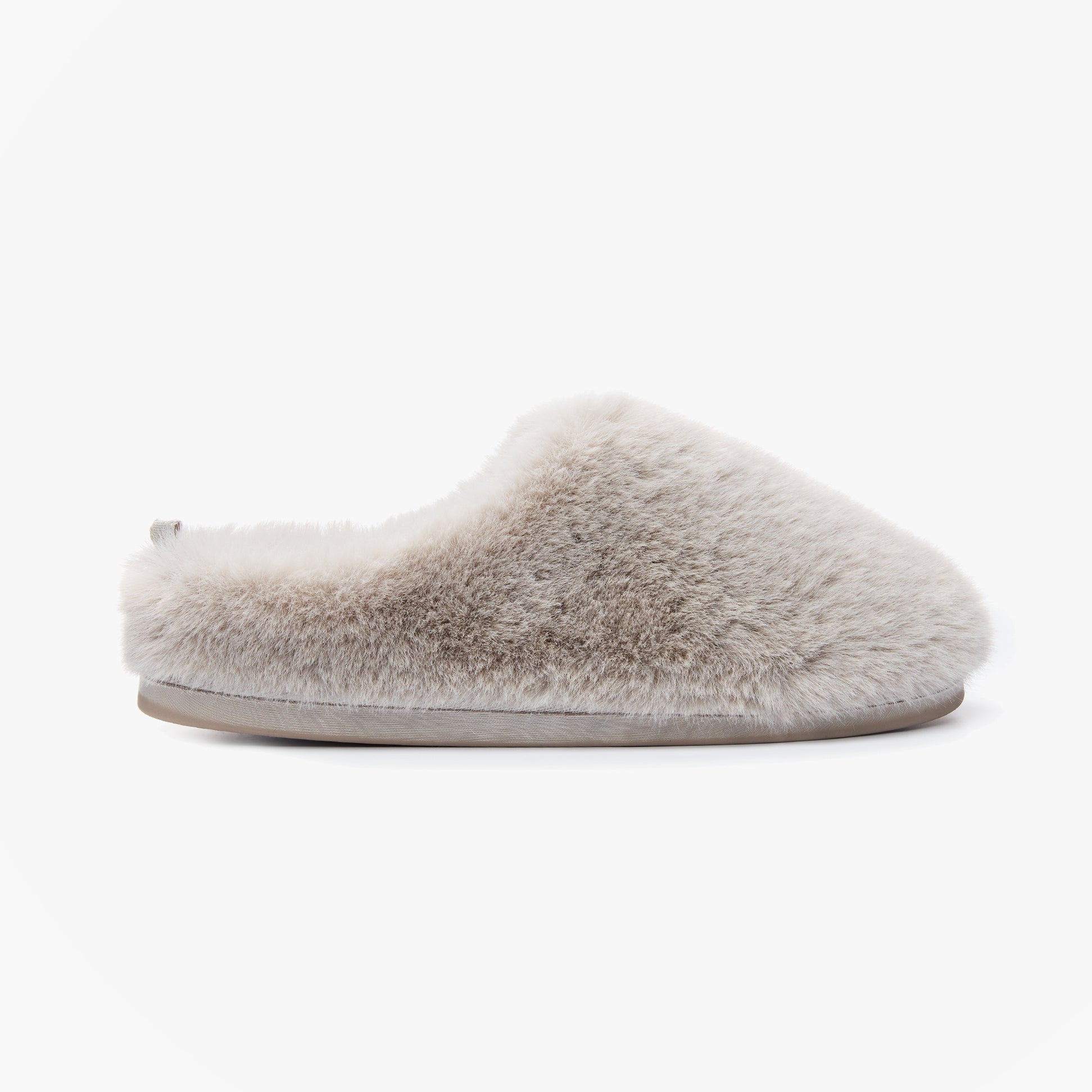 Bedroom Athletics ARIANA Womens Slipper Boots Trace Grey side view showing faux fur upper and slip-on design.