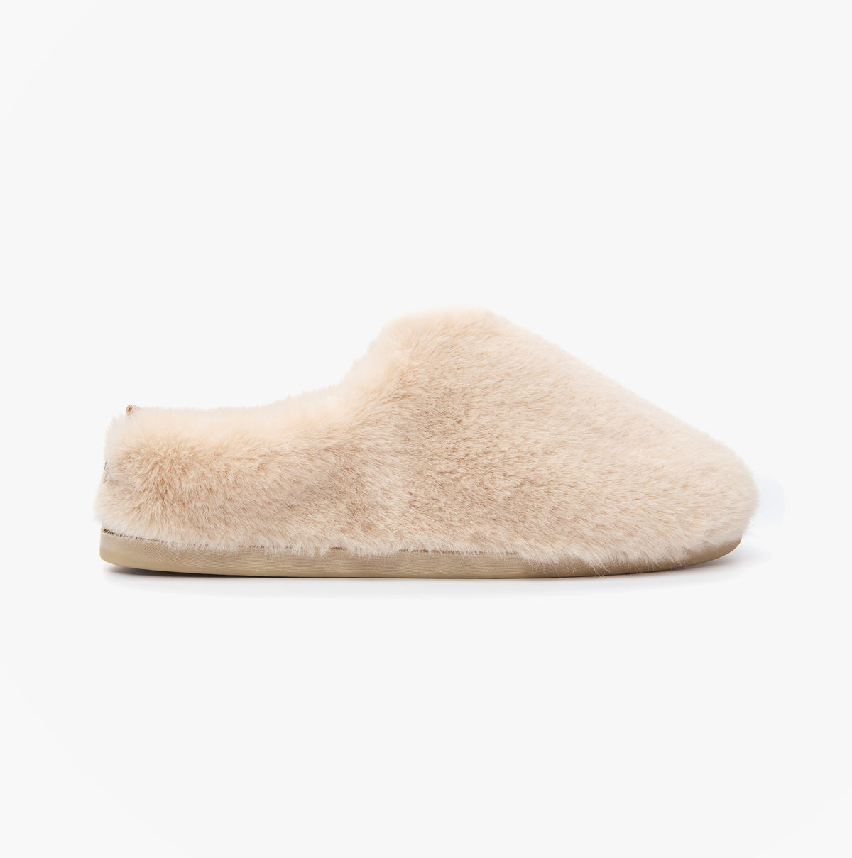 Bedroom Athletics ARIANA Womens Mule Slippers Gingerbread side view faux fur slip-on