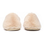 Bedroom Athletics ARIANA Womens Mule Slippers Gingerbread back view showing plush faux fur upper and flat sole.