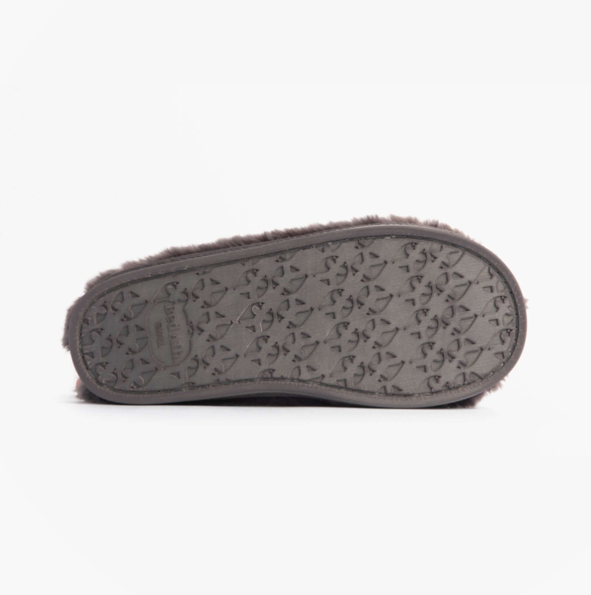 Bedroom Athletics ARIANA Womens Mule Slippers Ink bottom view showing TPR sole for durability and comfort.