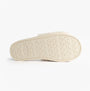 Bedroom Athletics ERIN Womens Slipper Sliders Cream bottom view showing rubber sole with detailed pattern.
