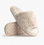 Bedroom Athletics ERIN Womens Slipper Sliders Light Grey side view showcasing faux fur upper and rubber sole.