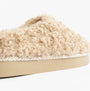 Bedroom Athletics ALICIA Womens Mule Slippers Biscuit side view showing faux fur upper and rubber sole