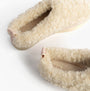 Bedroom Athletics ALICIA Womens Mule Slippers Cream top view showcasing faux fur material and slip-on design.