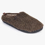 Bedroom Athletics GYLLENHAAL Mens Mule Slippers Washed Dark Chocolate side view showing soft upper and textured sole.