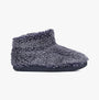 Bedroom Athletics LEONARDO Mens Sherpa Boots Washed Peacoat Navy side view showing faux fur upper and synthetic sole.