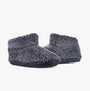 Bedroom Athletics LEONARDO Mens Sherpa Boots Washed Peacoat Navy side view showcasing soft faux fur material and comfortable design.