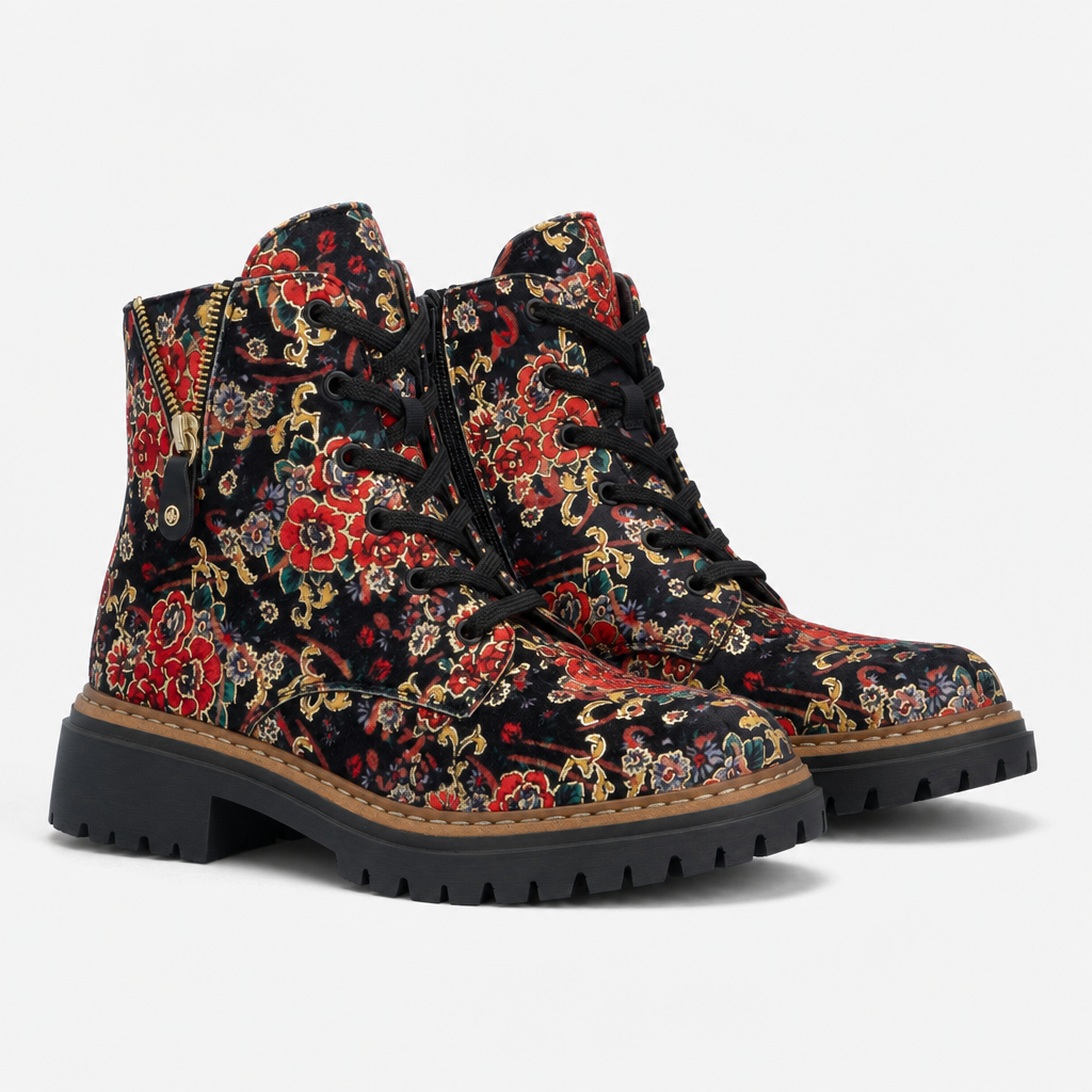 Rieker 72617 Womens Ankle Boots Black-Multi/Black