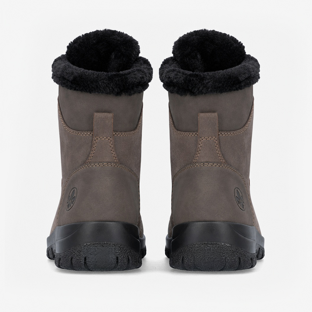 Rieker L7168 Womens Ankle Boots Mahogany/Black
