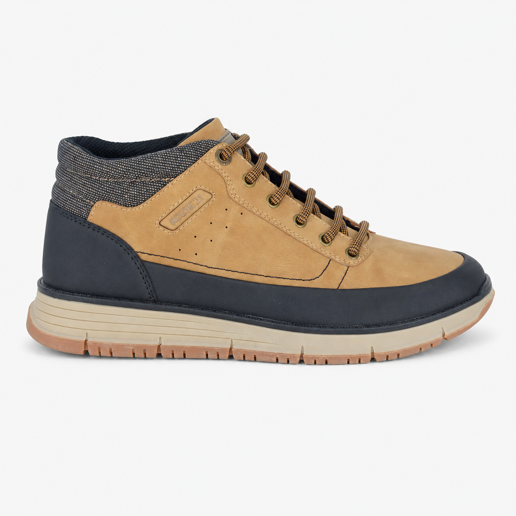 R21 Original FERGUS Mens Ankle Boots Camel/Black