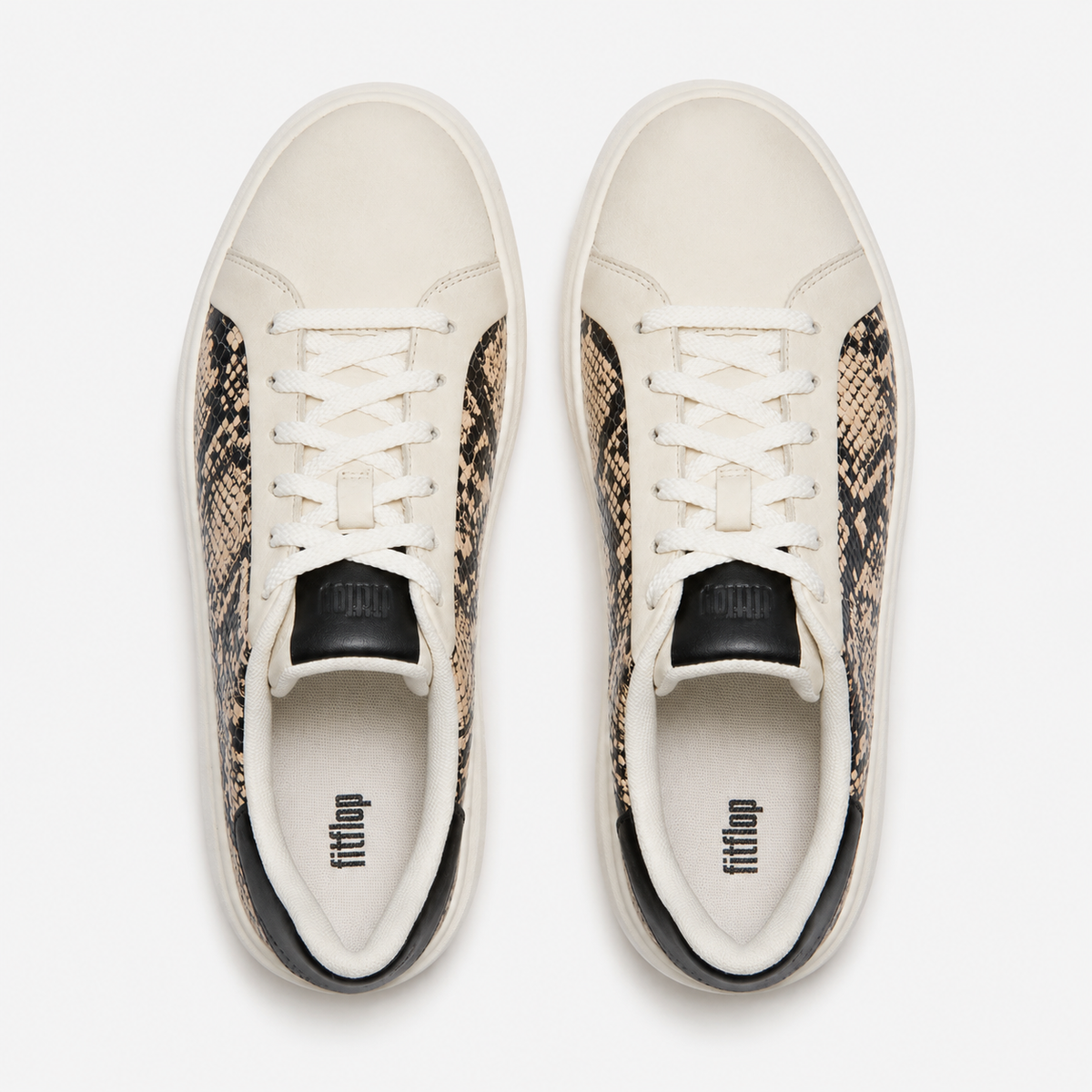 FitFlop RTG SUEDE SNAKE Womens Casual Trainers Hazy Taupe/Black